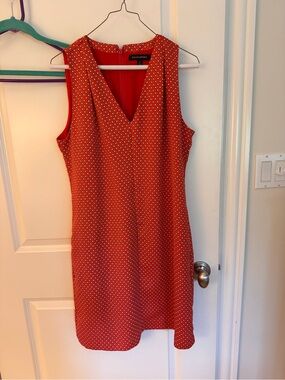Banana Republic Red Sleeveless V-Neck Shift Dress